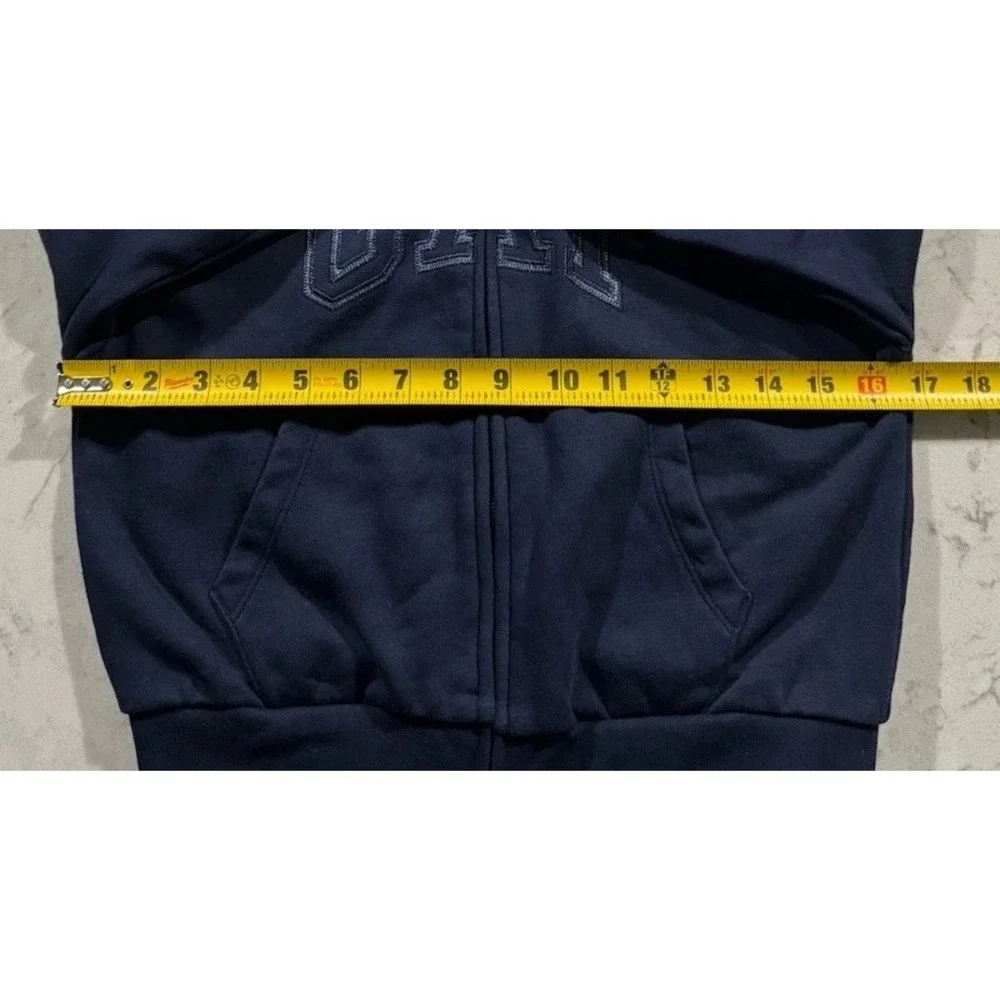 Gap Kids Hoodie Unisex Medium 8 Navy Blue Full Zip Arch Logo Fleece S/740017-01